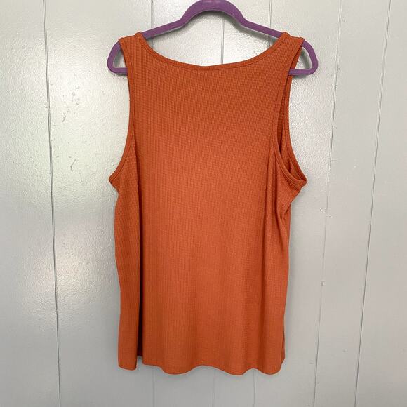 Torrid Orange Rust Auburn V-Neck Macrame Crochet Boho Summer Tank Top 1X - Picture 7 of 8